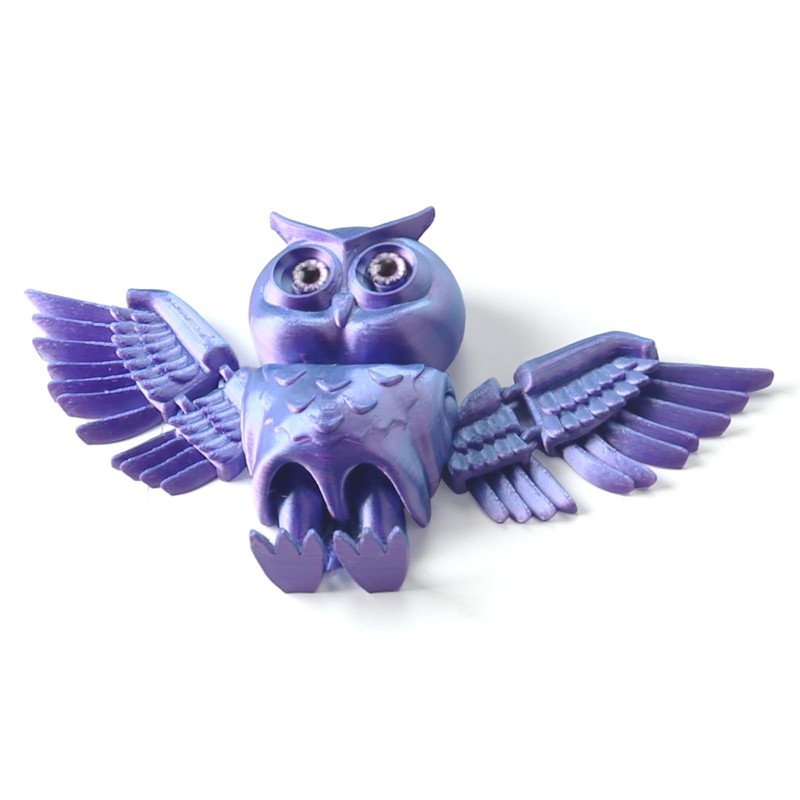 WUALAIER 3D Printed Owl Toy Flexible Jointed Owl Decor &