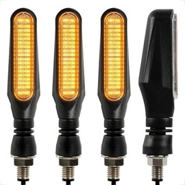 evermotor Motorcycle Indicator, Universal 12 V LED Indicator Motorcycle E Tested E24, 1.2 W High Brightness Amber Light, M10 Thread (Set of 4)