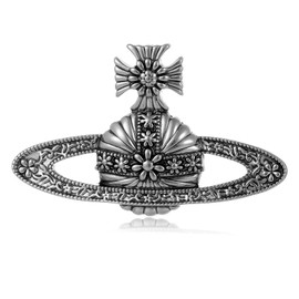 Dreuyet Saturn Planet Brooch Pin for Women Ladies Dainty Rhinestone Star Lapel Pin Cubic Zirconia with Crystal Planet Brooch Fashion Dress Accessories Jewelry for Suit Clothing Jackets Badges (Antique Silver)