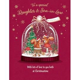 Piccadilly Greetings Couple Daughter and Son-in-law Squirrel Christmas Card - 7" x 5"