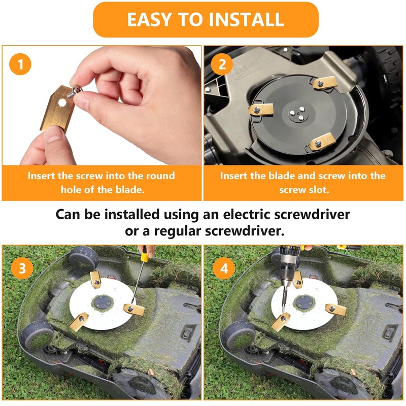 AGAKY Titanium Blades, 30x Replacement Titanium Blades, Lawn Mower Cutting