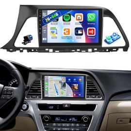 SIXTOP 2+64G Android 13 Car Stereo Radio for Hyundai Sonata 2015 2016 2017 Apple Carplay Android Auto GPS Navigation Mirror Link 9 inch Touch Screen FM RDS Bluetooth WiFi SWC +AHD Camera & MIC