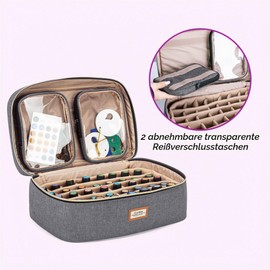 CURMIO Essential Oils Bag, Holds 40 Bottles, Grey