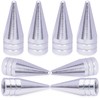 MEAJOO 8PCS Spiked Shape Tire Valve Stem Caps, Aluminum Alloy