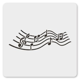 MAGJUCHE Jumping Music Notes Stencil 6 Inches, Reusable Musical Stencil for Painting DIY Crafts Decor
