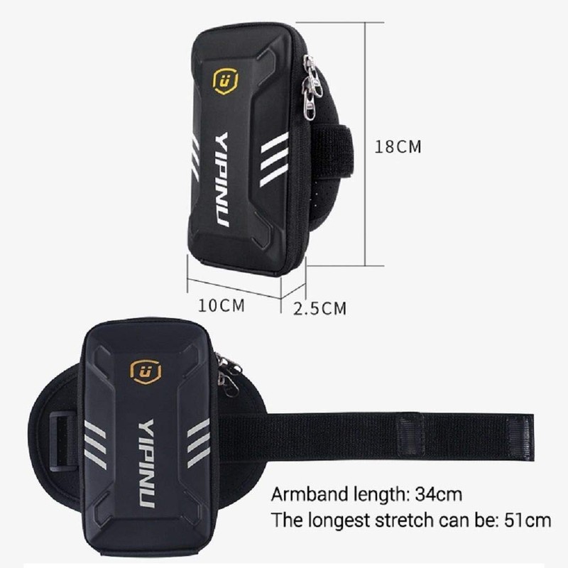 DFVmobile Waterproof Reflective Armband Case with 2 Compartments for Sport