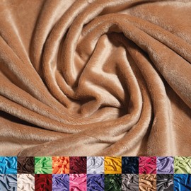 Ice Fabrics Solid Minky Fabric by The Yard - Soft, Smooth and Luxury 58/60" Extra Wide Camel Minky Fabric for Blankets, Apparel, Baby Accessories, Throws, Pillows & More - Camel - 1 Yard