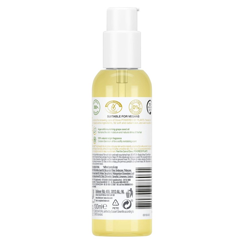 Dove Powered by Plants Natural Cosmetics Body and Hair Oil