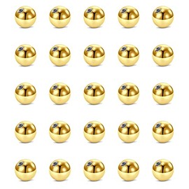 Crdifu Piercing Ball Set 1.2 mm Replacement Ball Screw Ball 3 mm Glitter Stainless Steel Acrylic Attachments Balls 16G Thread, Stainless Steel