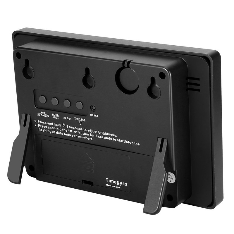 Timegyro Digital Wall Clock Battery Operated - LED Display Digital