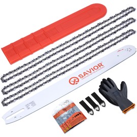 Savior 20 Inch Chainsaw Bar with Chain Combo for L81 .325" 81 Drive Links .063" Gauge Fits Stihl MS291 MS271 MS290 MS261 and More, Replacement Bar 203VXLGD025 (Chain*3+Bar*1)