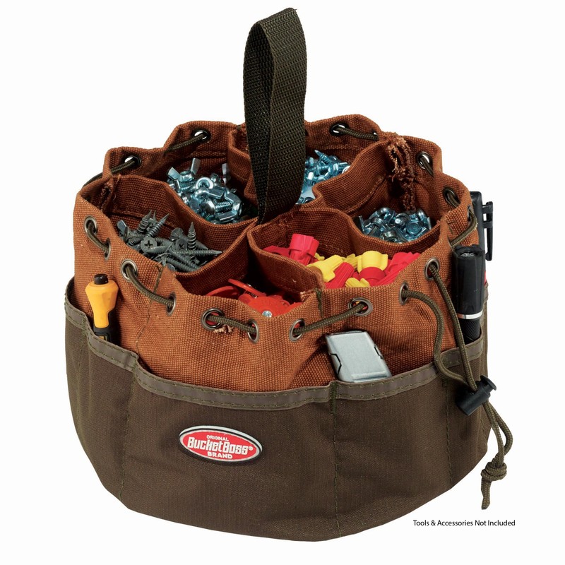 BUCKET BOSS 10 in. Parachute Parts Tool Bag in Brown