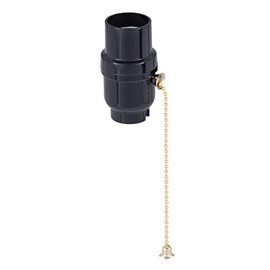 B&P Lamp® E26 Medium Base Phenolic Pull Chain Socket With Brass Chain