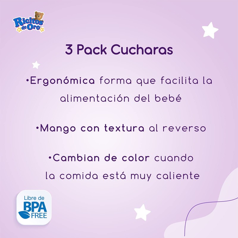 Ricitos de Oro Cucharas Termosensibles Ricitos De Oro 3 Pz,
