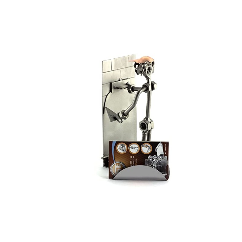 Steelman24 I Nuts and bolts sculpture Plasterer With Business Card
