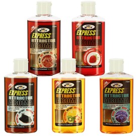 NGT Express Attractor Liquid Aroma Fishing Bait Set, 5 x 75ml Mixed Flavours, PVA Compatible Carp Bait Glug