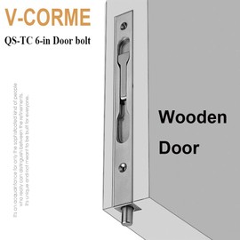 V-CORME (2-Pack) 304 Stainless Steel 6“(15cm) Security Door Bolt Latch, Double Door Lever Action Flush Bolt Latch, French Door Slide Bolt Lock, Brushed Finish