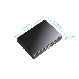 EZZLife Credit Card Holder Case, 10 Slots Stainless Steel RFID Blocking Card Protector Holder Case Wallet - Black