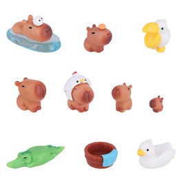 10pcs Mini Resin Capybara, Miniature Capybara Figures Figurines Tiny Capybara Figures Miniature Garden Accessories Mini Resin Animals Ornaments for Bonsai Miniature Landscape Desktop Dollhouse