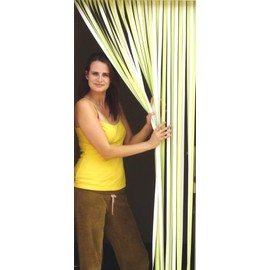 Roehrenblende as Tuervorhang, flies and Mueckenschutz, Tuerblende &White Lime Green