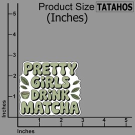 (3Pcs) Pretty Girls Drink Matcha Stickers Funny Sarcastic Quote Humor Motivational Inspirational Gifts Waterproof Vinyl Decals for Kindle Water Bottle Bumper Car Hard Hat Phone Laptop 3x2.8