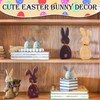 3Pcs Easter Bunny Table Wooden Signs Wooden Plaque Bunny Shaped