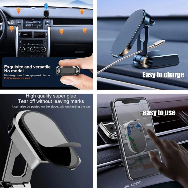 Unbranded 360° Rotatable Folding Magnetic Alloy Holder for All Phone