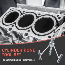 Defabee Cylinder Hone Tool Set with Tool Box, 7pcs Adjustable Engine Cylinder Honing Tool Kit for Sizes 3/4" to 7" Cylinders, with 1-⅛", 3" and 4" Replacement Sanding and Polishing Stones