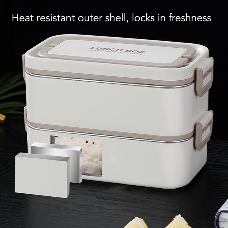 2 Tier Stackable Box, Leakproof Insulated Containers with 304 Stainless