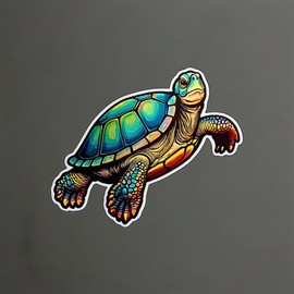 3 PC 3'' Turtle Sticker - Wild Animal Stickers - Cute Animal Artwork Stickers for Cars, laptops, Water Bottles, Skateboards, Gifts for Lovers, for Friends and Your Baby - Waterproof