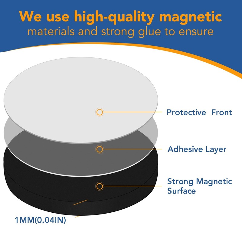DIYMAG 0.8" x 0.04" 80 Pack Magnetic Dot with Adhesive
