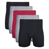 Gildan Men's Underwear Covered Waistband Boxer Briefs, Multipack, Black/Garnet/Graphite (5-Pack),