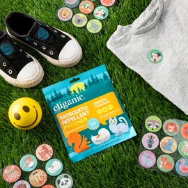 Cliganic Mosquito Repellent Stickers (180 Pack) - Animal Patches for Kids, Natural DEET-Free, Essential Oil Infused