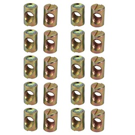 sourcing map M8 Thread 18 mm Length Slot Drive Cross Dowel Barrel Nut Iron Pack of 20