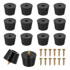 PATIKIL Rubber Feet 14 Sets 23x18x16mm Cutting Board Feet Non-Slip Bumper 5mm Screw Rubber Feet Round Black Pads for Electronics Furniture Cutting Board Chair Cabinet Sofa Speaker