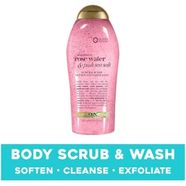 OGX Pink Sea Salt & Rosewater Gentle Soothing Body Scrub, 577 milliliters