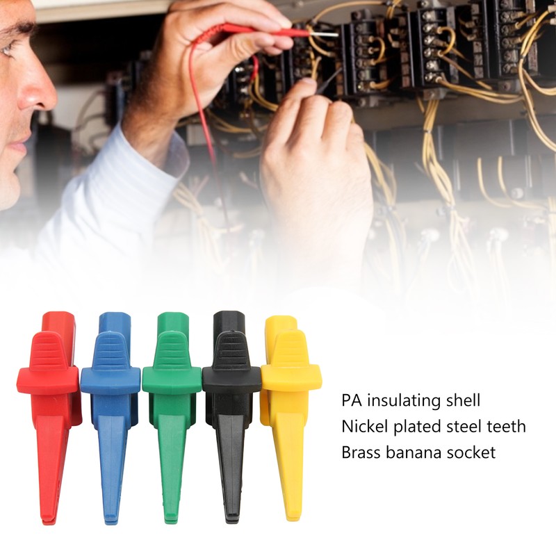 5Pcs/Set Battery Electrical Test Clip 10A 600V‑1000V Multicolor Portable Safety