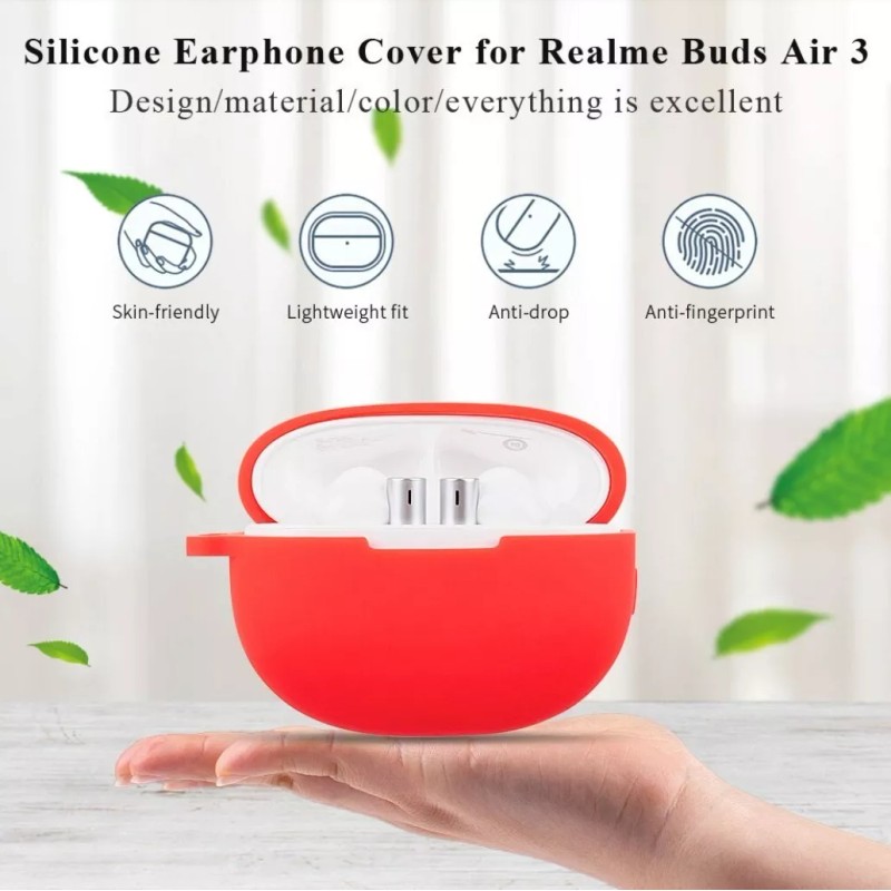Estuchelandia Funda De Silicona Suave Y Gancho Para Realme Buds