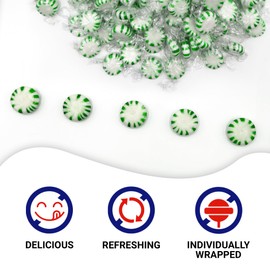 Starlight Spearmint Candy - Bulk 1 Pound Individually Wrapped Spear Mints, Refreshing Green and White Spearmint Hard Candy Discs, Starlights Breath Mints Are The Perfect After Dinner Mint
