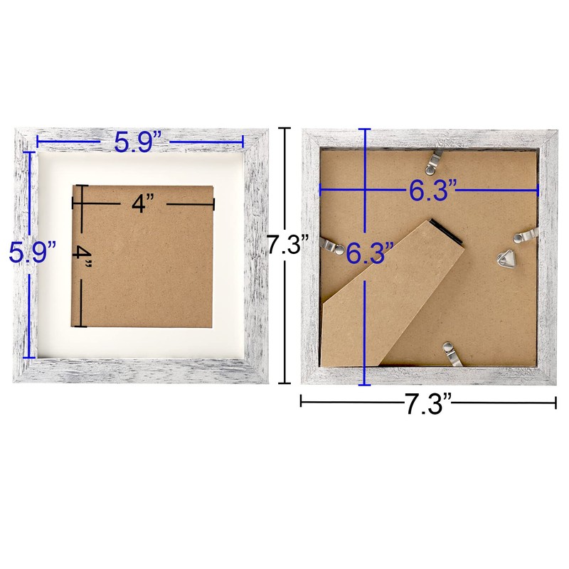 TOFOREVO 6x6 Picture Frames Set of 6 Distressed White Wood