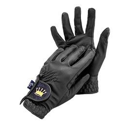 Equestrian Queen Bali Riding Gloves Women Boys Riding Gloves Kids Girls Gloves White Riding Grip Rider for Equestrian Women's Riding Gloves with Glitter (Black, M)