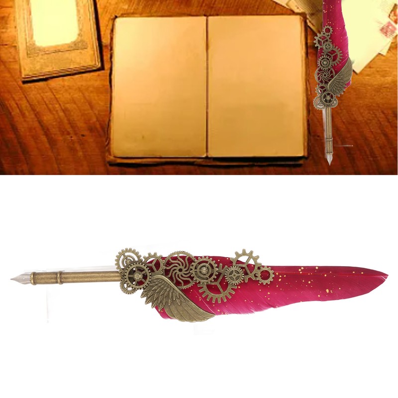 Quill Pen and Ink Set Retro Punk Gear Style Smoothly