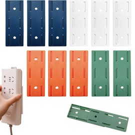 30 Pcs Power Strip Holder Wall Mount, Self Adhesive Punch-Free Socket Holder, Desktop Socket Fixer Surge Protector Cable Management System for Kitchen Home Office
