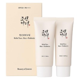 Beauty of Joseon SPF 50 Sunscreen Pack of 2 Relief Sun with Rice Extract Probiotics Lightweight UV Protection Moisturiser Korean Skincare for Sensitive Skin 2 x 50ml