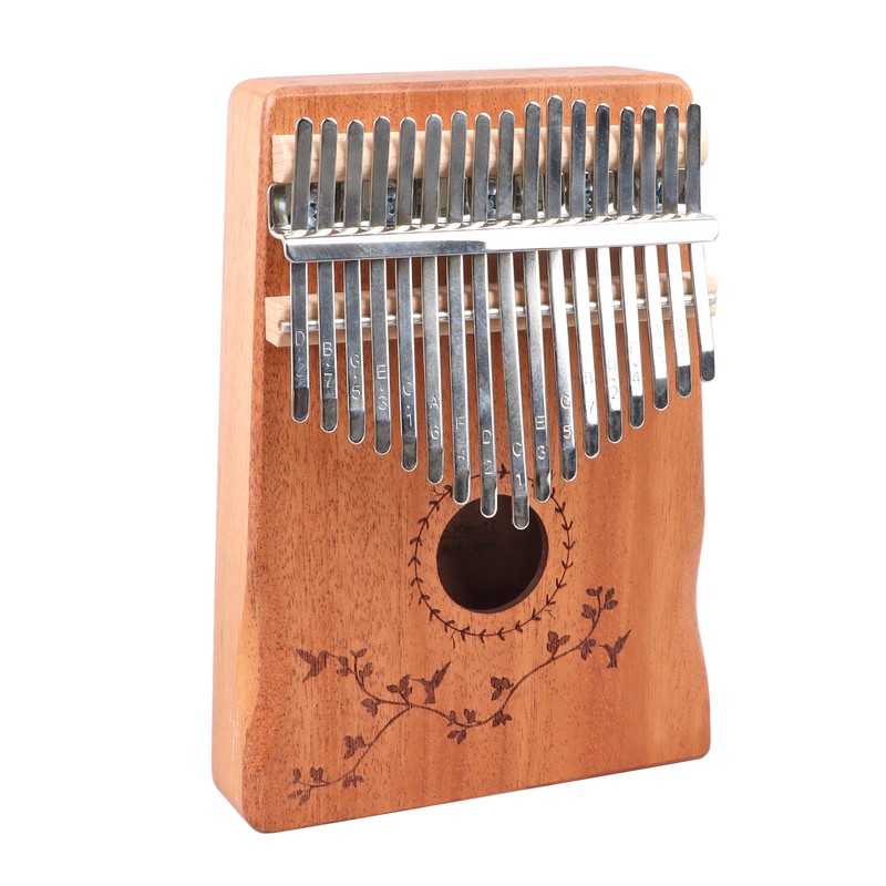 17 Keys Thumb Piano Mahogany Wood Finger Harp Mini Thumb