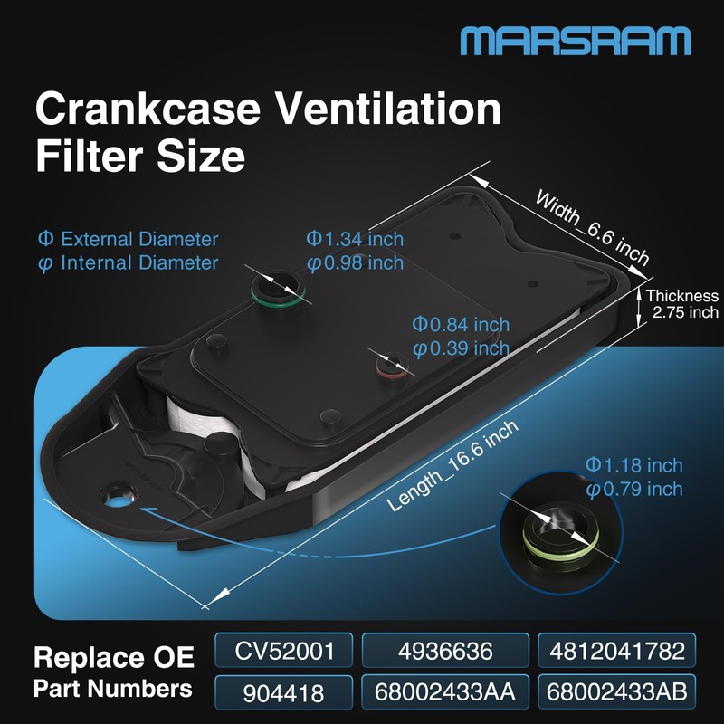 Marsram 6.7 Cummins Crankcase Ventilation Filter CV52001 fits for 2008-2022