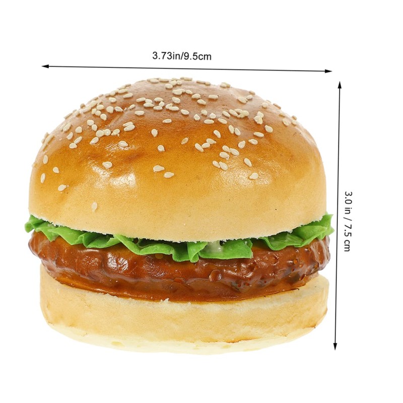 Kisangel 2pcs Realistic Simulation Burger Model Artificial Bread for Boys