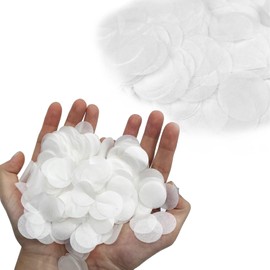 Colaren 160000 1 Inch White Confetti, Biodegradable Confetti for Wedding Birthday Anniversary（160g）