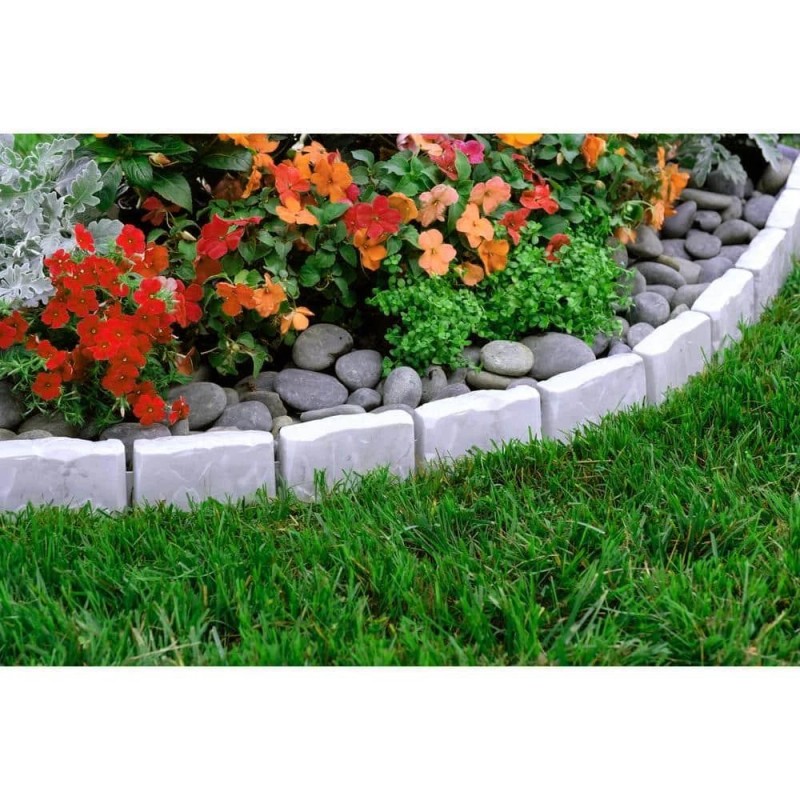 Vigoro 10ft Gray No-Dig Faux Stone Edging Kit – Decorative