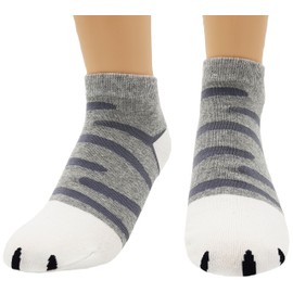 JJMax Calcetines con diseño de patas de gato para mujer con estampado de huellas en los dedos de los pies, Set de 4 pares de tobillos., 7-10